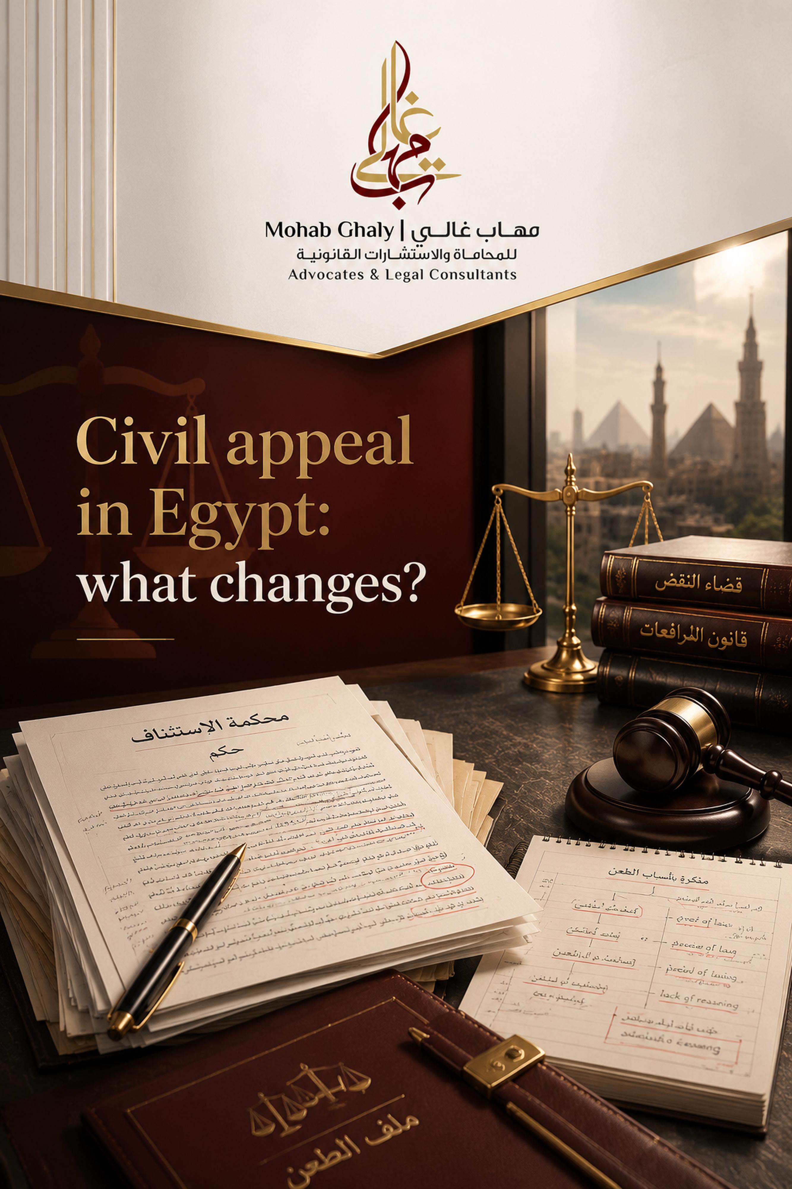 مصر میں مقدمات کے وکیل: civil appeal Egypt کے لیے عملی قانونی رہنما