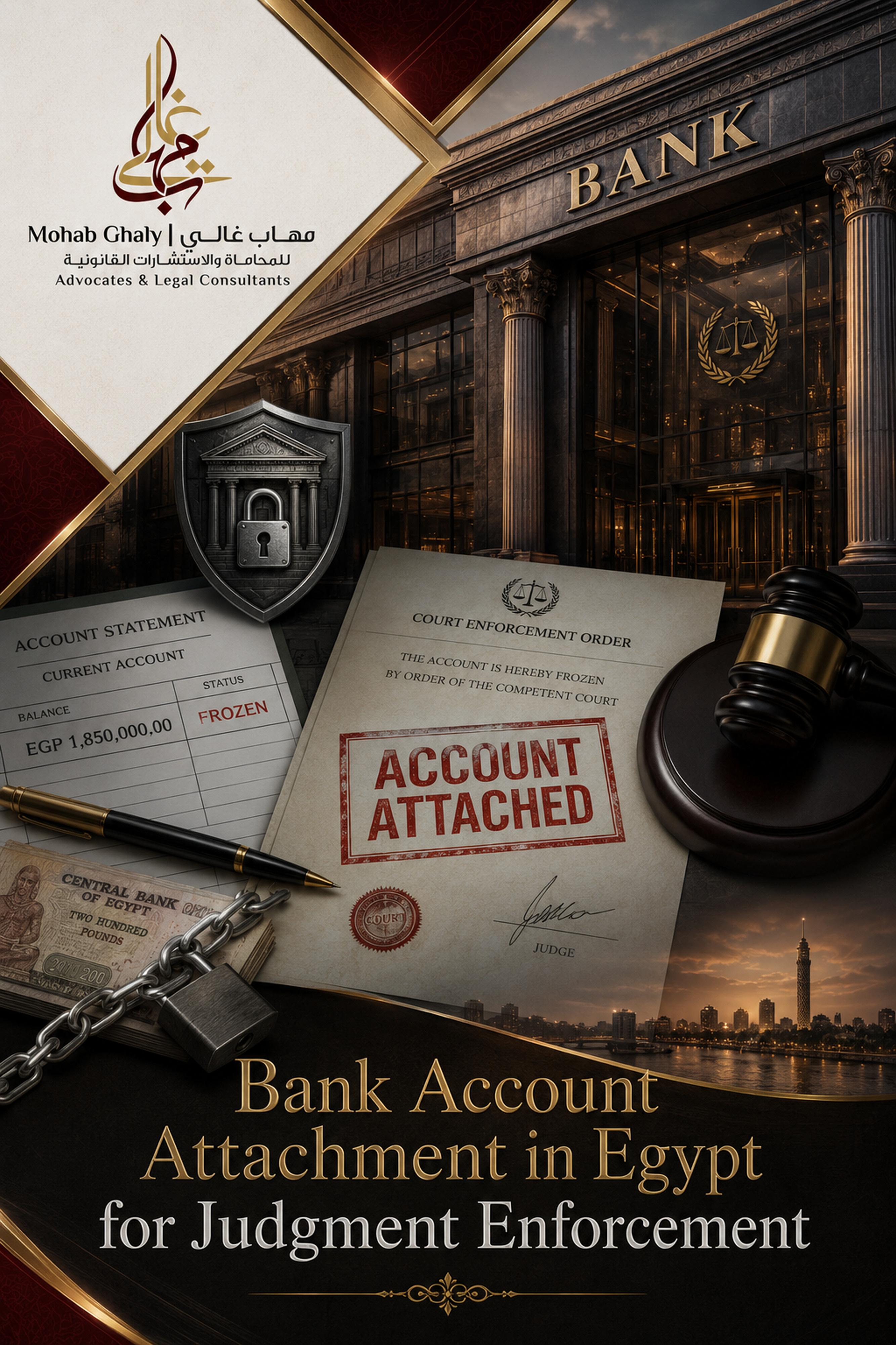 Bank account attachment in Egypt for judgment enforcement