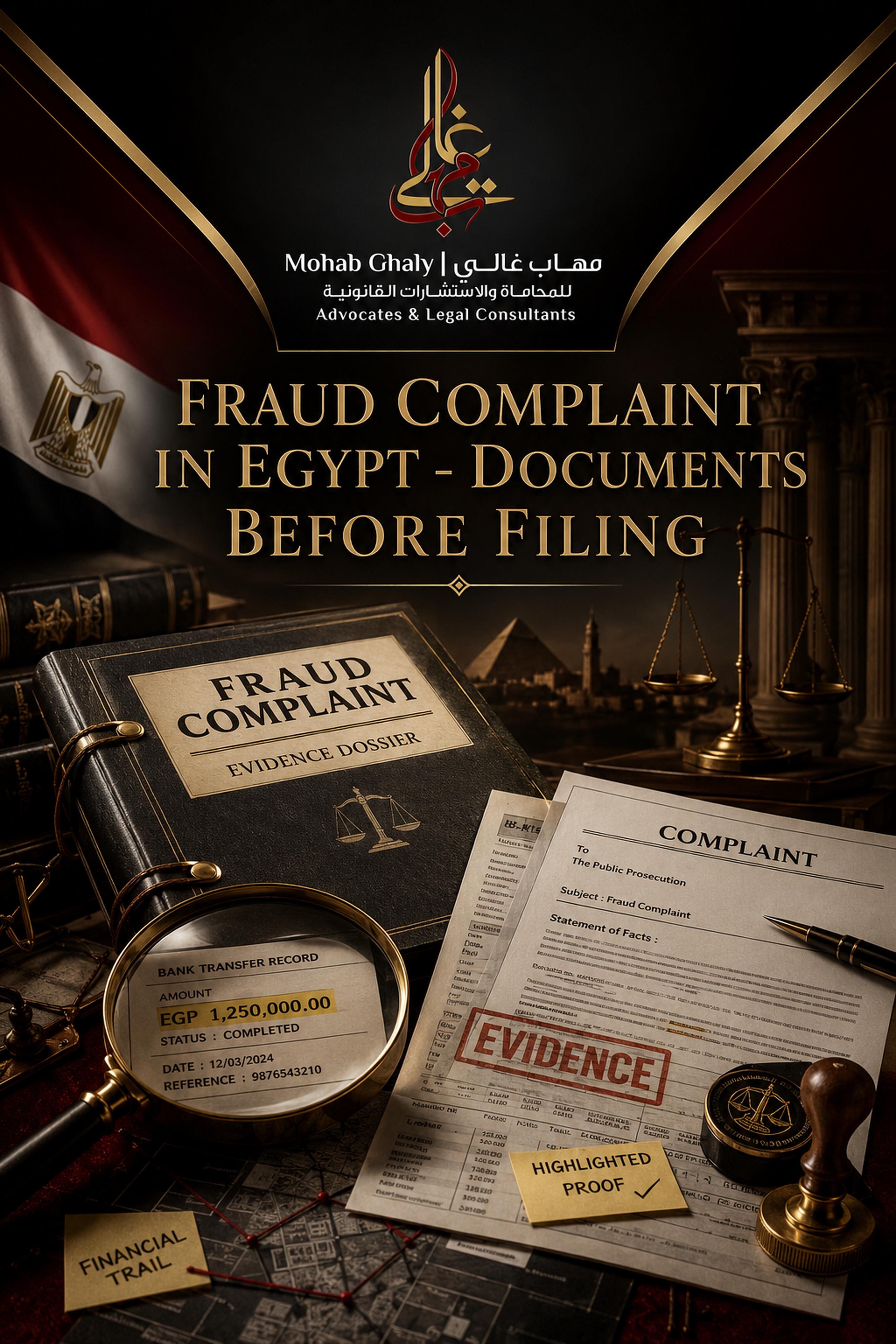 Fraud complaint in Egypt: documents before filing
